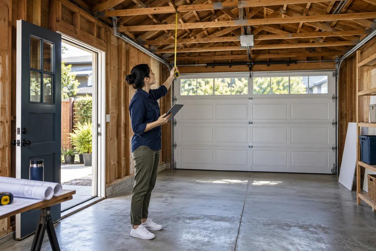Single-car garage interior with floor level.